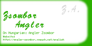 zsombor angler business card